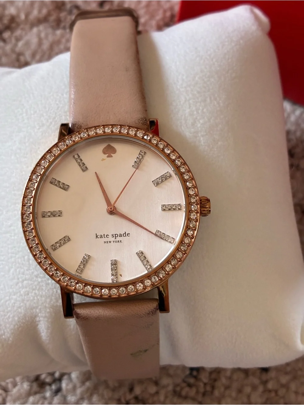 kate spade Rose Gold Case Watch with Blush and Olive Straps